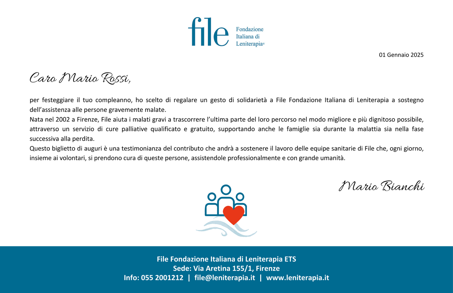 Lettera Dono digitale